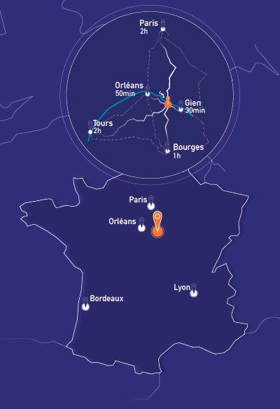 Carte de localisation du Val de Sully-tourisme